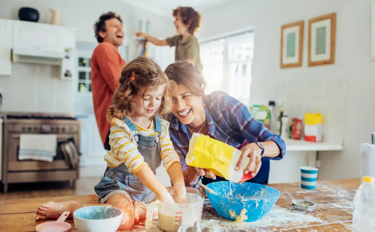 Family time on a luxury vinyl floor. 